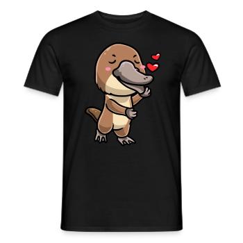 Émoticône ornithorynque de Kawaii - T-shirt homme - noir - Devant - AI Model Male 178 light (178cm)