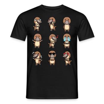 Émoticône ornithorynque de Kawaii - T-shirt homme - noir - Devant - AI Model Male 178 light (178cm)