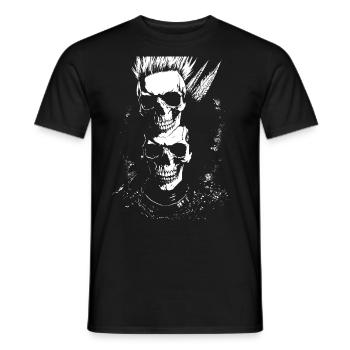 Punkrock Fan Skull with Mohawk Crazy Antisocial P - Men's T-Shirt - black - Front - AI Model Male 178 light (178cm)