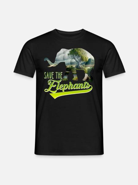 Save the Elephants Artenschutz bedrohte Arten - Männer T-Shirt - Schwarz