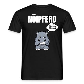 Gelangweiltes Nilpferd / Nölpferd / Keinen Bock - Männer T-Shirt - Schwarz - Vorne - AI Model Male 178 light (178cm)