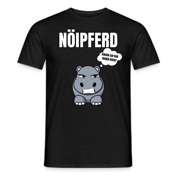 Gelangweiltes Nilpferd / Nölpferd / Keinen Bock - Männer T-Shirt - Schwarz - Vorne - AI Model Male 178 light (178cm)