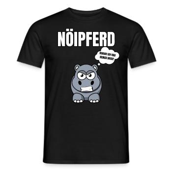 Gelangweiltes Nilpferd / Nölpferd / Keinen Bock - Männer T-Shirt - Schwarz - Vorne - AI Model Male 178 light (178cm)