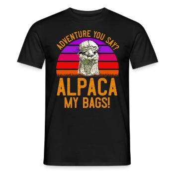 Alpaga mes sacs Alpiniste Drôle de randonnée - T-shirt homme - noir - Devant - AI Model Male 178 light (178cm)