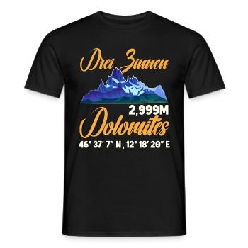 Three Peaks Dolomites climbers - Men's T-Shirt - black - Front - AI Model Male 178 light (178cm)
