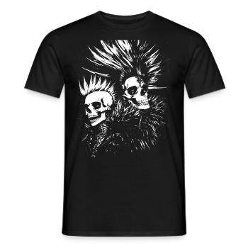 Punkrock Fan Skull mit Mohawk Crazy Antisocial P - Männer T-Shirt - Schwarz - Vorne - AI Model Male 178 light (178cm)