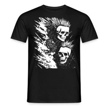Punkrock Fan Skull with Mohawk Crazy Antisocial P - Men's T-Shirt - black - Front - AI Model Male 178 light (178cm)
