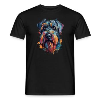 Chien géant-schnauzer coloré - T-shirt homme - noir - Devant - AI Model Male 178 light (178cm)