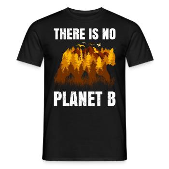 There is no Planet B Saying Environmental Protection Animals - Men's T-Shirt - black - Front - AI Model Male 178 light (178cm)