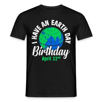 Jour de la Terre disant: J’ai un anniversaire du Jour de la Terre - T-shirt homme - noir - Devant - AI Model Male 178 light (178cm)