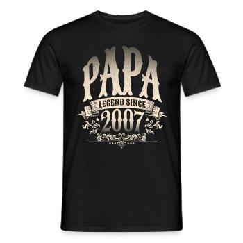 Papa Legend depuis 2007 Cadeau pour les pères fiers - T-shirt homme - noir - Devant - AI Model Male 178 light (178cm)