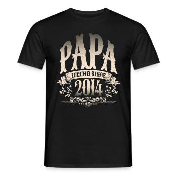 Papa Legend depuis 2014 Cadeau pour les pères fiers - T-shirt homme - noir - Devant - AI Model Male 178 light (178cm)