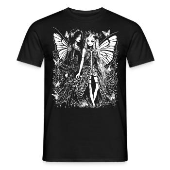 Horror Fan Skull with Mohawk Crazy Punkrocker Pun - Men's T-Shirt - black - Front - AI Model Male 178 light (178cm)