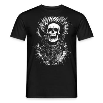Anarchy Fan Schädel mit Irokesenschnitt Verrückt Asozial Pu - Männer T-Shirt - Schwarz - Vorne - AI Model Male 178 light (178cm)