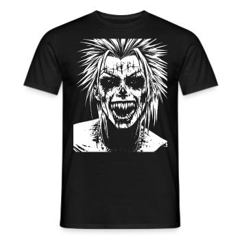 Punkrock Fan Totenkopf mit Irokesenschnitt Crazy Asocial P - Männer T-Shirt - Schwarz - Vorne - AI Model Male 178 light (178cm)