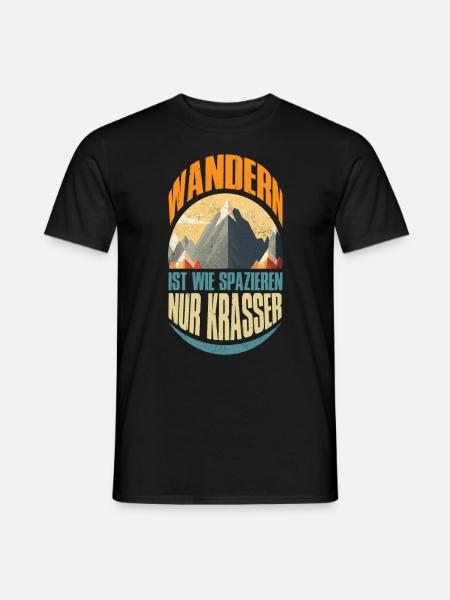 Wanderer Naturburschen Wandern lustig Bergsteiger - Männer T-Shirt - Schwarz