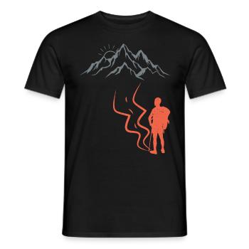 klettern Bergsteiger Wanderer Summit - Männer T-Shirt - Schwarz - Vorne - AI Model Male 178 light (178cm)