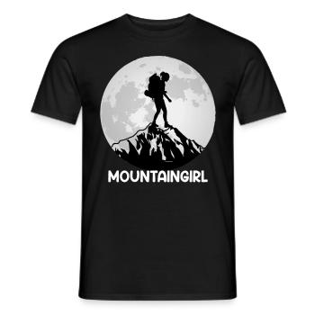 Mountain Girl Mountaineer Climbing Mountain Fan Hiking - Men's T-Shirt - black - Front - AI Model Male 178 light (178cm)