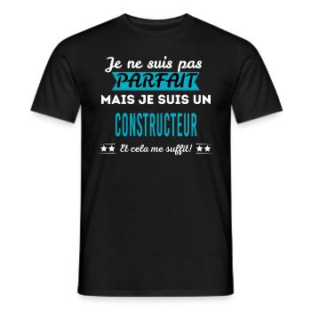 Je ne suis pas parfait CONSTRUCTEUR - T-shirt homme - noir - Devant - AI Model Male 178 light (178cm)