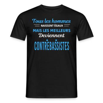 tous les hommes naissent égaux Contrebassistes - T-shirt homme - noir - Devant - AI Model Male 178 light (178cm)