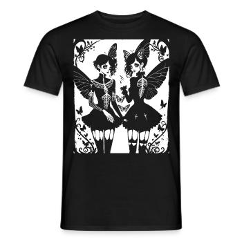 Punkrock Fan Skull with Mohawk Crazy Antisocial P - Men's T-Shirt - black - Front - AI Model Male 178 light (178cm)