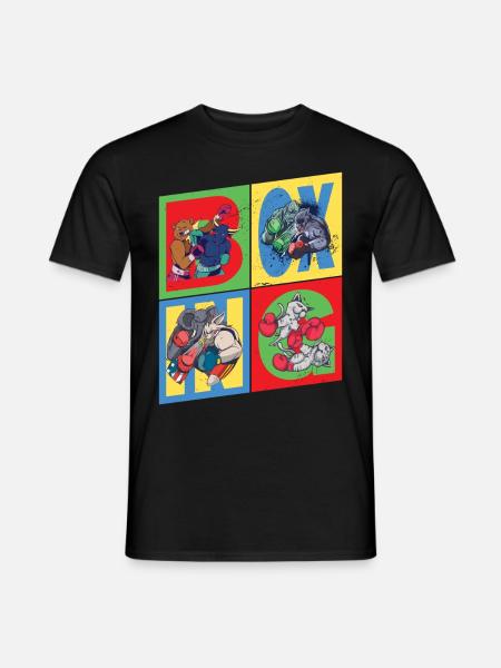 Boxen Boxer Boxkampf Sport Tiere Cartoon Comic - Männer T-Shirt - Schwarz