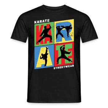 Karaté, Karatéka, arts martiaux, Combats, Sports - T-shirt homme - noir - Devant - AI Model Male 178 light (178cm)