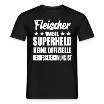 Fleischer Superheld Spruch - Männer T-Shirt - Schwarz - Vorne - AI Model Male 178 light (178cm)