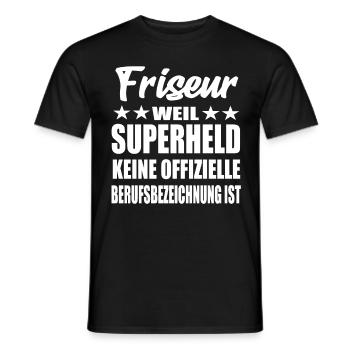 Friseur Superheld Spruch - Männer T-Shirt - Schwarz - Vorne - AI Model Male 178 light (178cm)