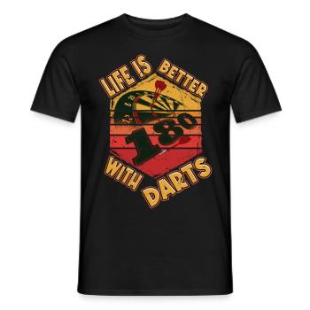 Fléchettes, jeu de fléchettes, jeu de fléchettes, fléchettes, joueurs de fléchettes - T-shirt homme - noir - Devant - AI Model Male 178 light (178cm)