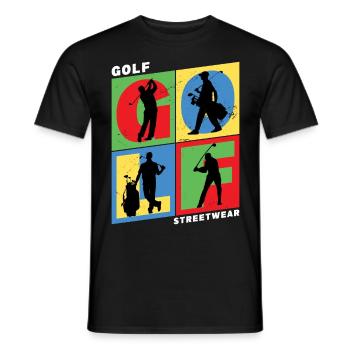 Golf Golfen Golfspieler Sport Hobby Club Vintage - Männer T-Shirt - Schwarz - Vorne - AI Model Male 178 light (178cm)