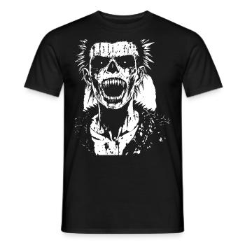 Punkrock Fan Skull mit Mohawk Crazy Antisocial P - Männer T-Shirt - Schwarz - Vorne - AI Model Male 178 light (178cm)