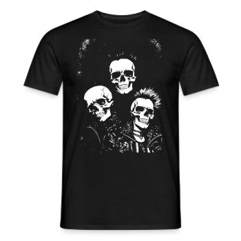 Crâne d’éventail d’anarchie avec Mohawk Crazy Antisocial Pu - T-shirt homme - noir - Devant - AI Model Male 178 light (178cm)