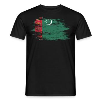 Turkmenistan Flagge - Männer T-Shirt - Schwarz - Vorne - AI Model Male 178 light (178cm)