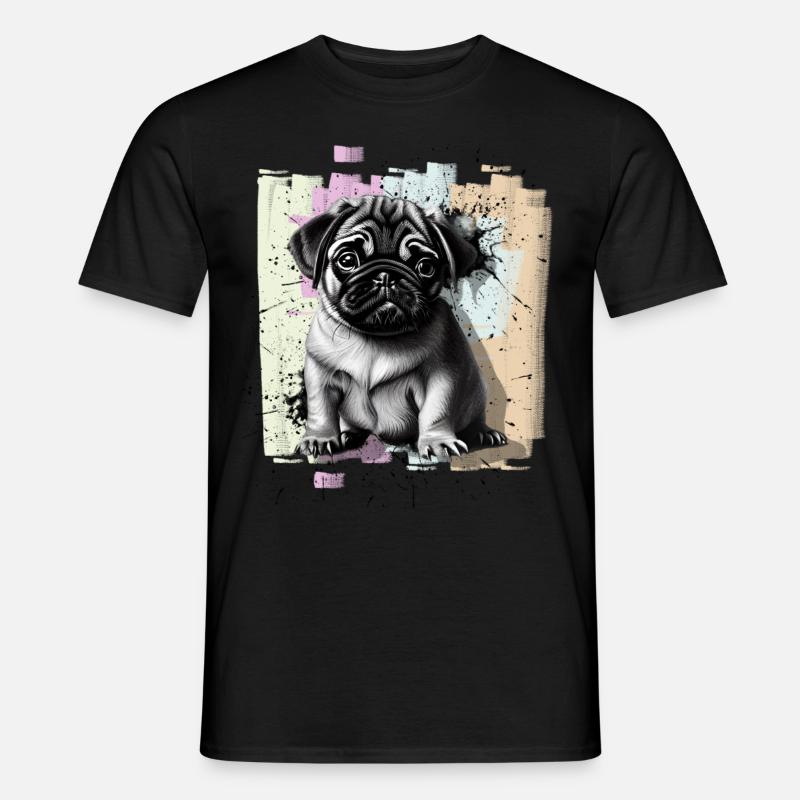 Mops - Männer T-Shirt - Schwarz