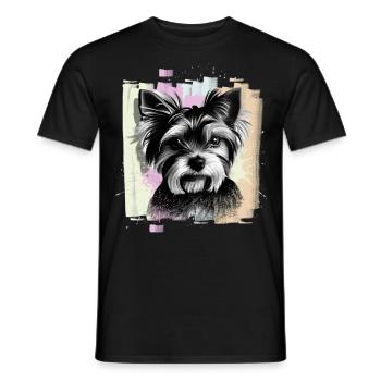 Yorkshire Terrier - Männer T-Shirt - Schwarz - Vorne - AI Model Male 178 light (178cm)