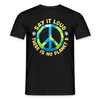 There is no Planet B Environmental Protection Species Conservation - Men's T-Shirt - black - Front - AI Model Male 178 light (178cm)