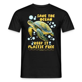 Save the Turtles Save the Ocean Conservation - T-shirt homme - noir - Devant - AI Model Male 178 light (178cm)