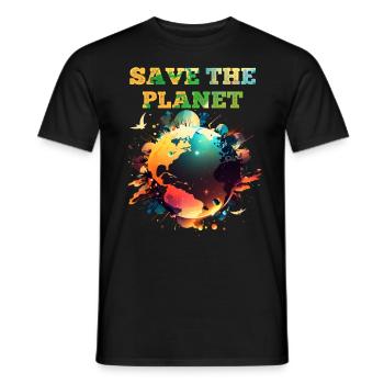 Rettet den Planeten Erde Klima und Natur - Männer T-Shirt - Schwarz - Vorne - AI Model Male 178 light (178cm)