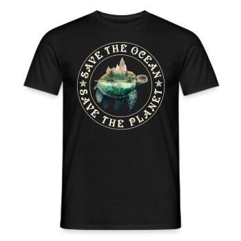 Save the Turtles Save the Ocean Conservation - T-shirt homme - noir - Devant - AI Model Male 178 light (178cm)