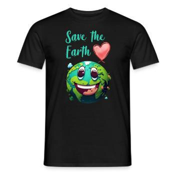 Save the Earth Environmental Protection and Species Conservation - Men's T-Shirt - black - Front - AI Model Male 178 light (178cm)