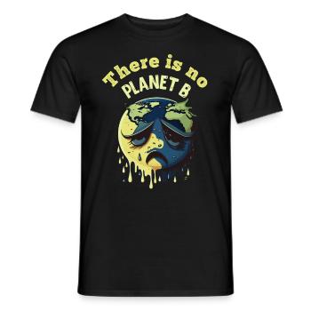 There is no Planet B Earth Day Mission Erde - Men's T-Shirt - black - Front - AI Model Male 178 light (178cm)