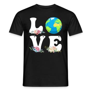 Save the Earth LOVE Mission Earth Environmental Protection - Men's T-Shirt - black - Front - AI Model Male 178 light (178cm)
