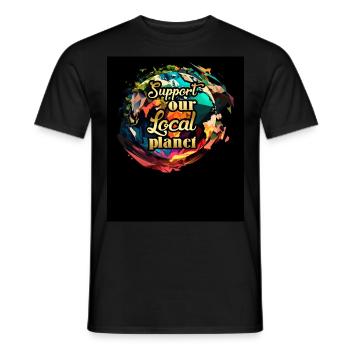 Support local Planet Umweltschutz Natur - Männer T-Shirt - Schwarz - Vorne - AI Model Male 178 light (178cm)