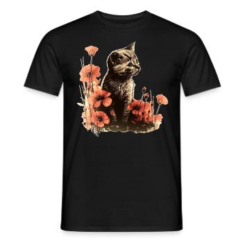 Katze Katzenliebhaber Katzenhalter Geschenkidee - Männer T-Shirt - Schwarz - Vorne - AI Model Male 178 light (178cm)