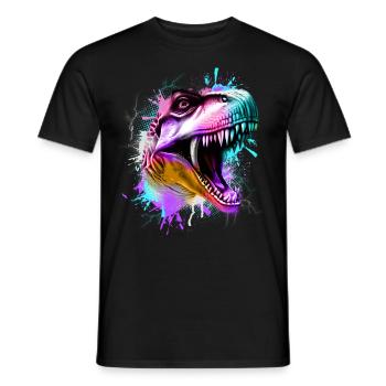 T Rex Bunt - Men's T-Shirt - black - Front - AI Model Male 178 light (178cm)
