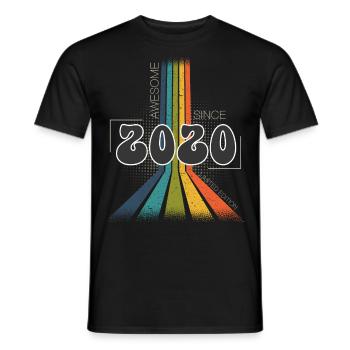 2020 Vintage Birthday Groovy Vintage Retro - Men's T-Shirt - black - Front - AI Model Male 178 light (178cm)