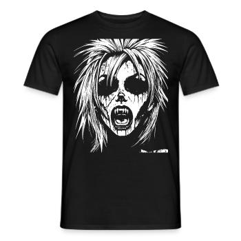 Punkrock Fan Skull mit Mohawk Crazy Antisocial P - Männer T-Shirt - Schwarz - Vorne - AI Model Male 178 light (178cm)