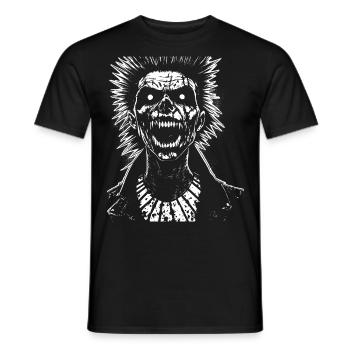Crâne de fan d'anarchie avec Mohawk Crazy Antisocial Pu - T-shirt homme - noir - Devant - AI Model Male 178 light (178cm)