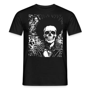 Anarchy Fan Schädel mit Irokesenschnitt Verrückt Asozial Pu - Männer T-Shirt - Schwarz - Vorne - AI Model Male 178 light (178cm)